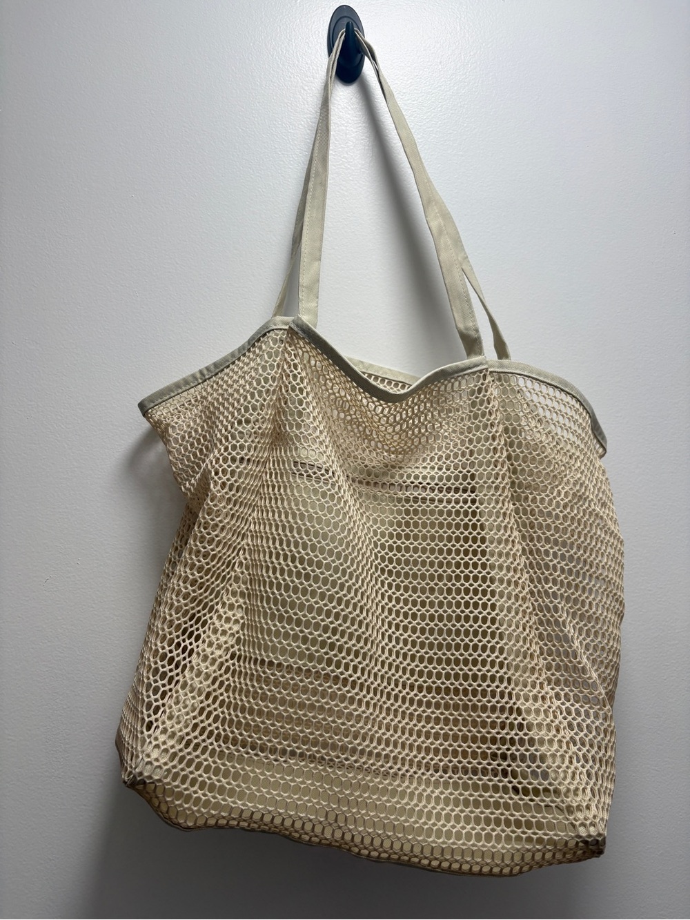 Neutral Cream Mesh Tote Bag - Women Bags